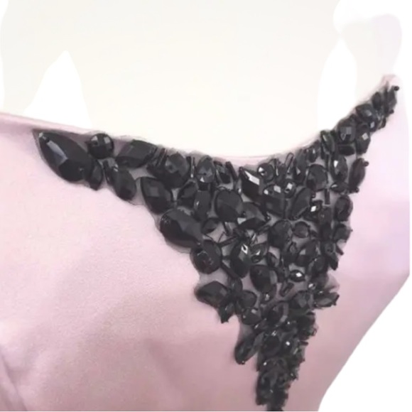 NWT Alfred Angelo GOWN 7284L FIRST BLUSH PINK & BLACK Size 10 Bridesmaid - Picture 4 of 11